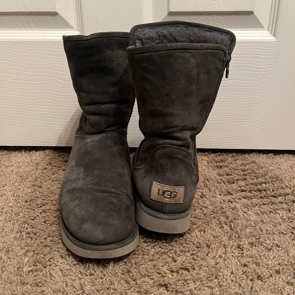Ugg Grey Side Zip Boot - Size 7 - image 1